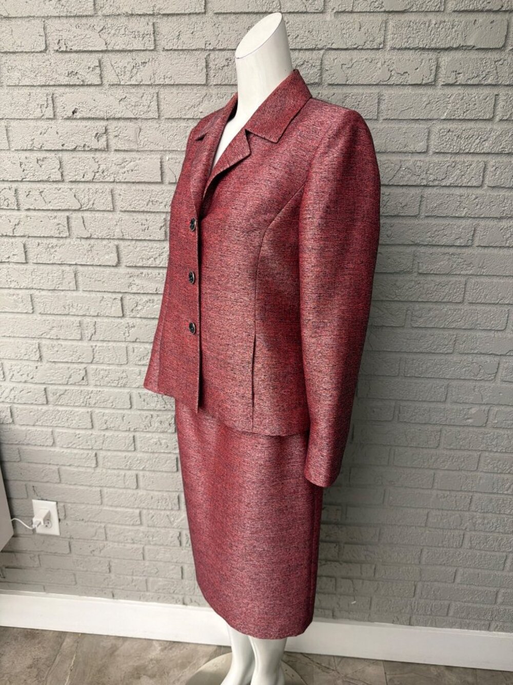 Kasper 2 PCS Textured Blazer & Pencil Skirt Suit Size 8 - Picture 5 of 12